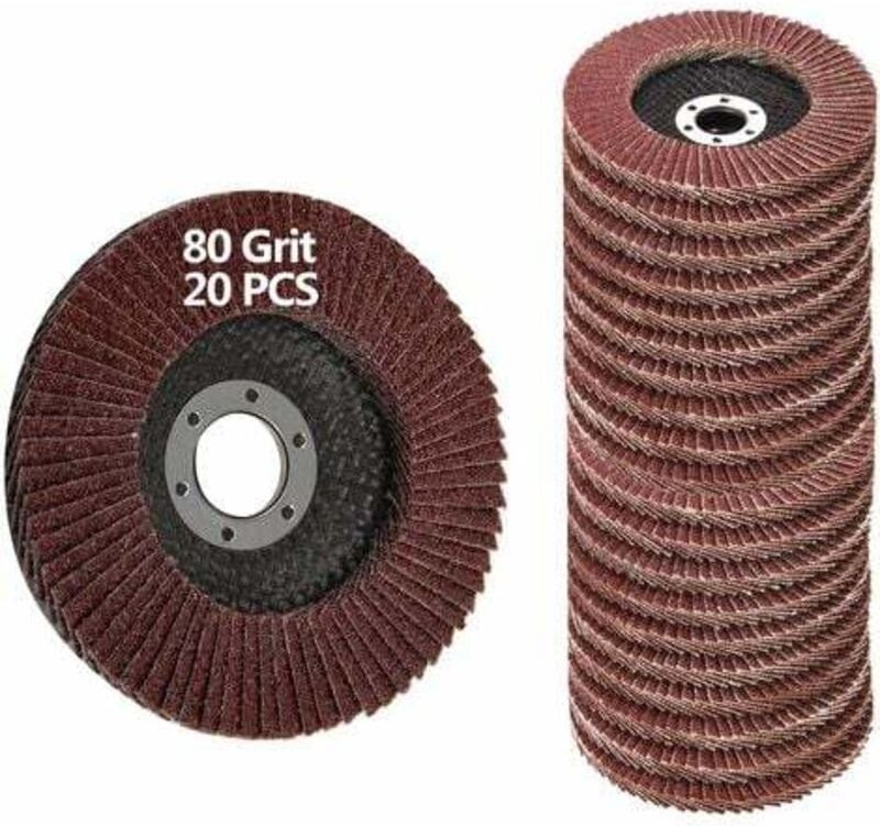 20 Stück 4,5 Zoll – 80er-Schleifscheiben, 4 1/2 verschiedene Schleifscheiben, Aluminiumoxid-Schleifmittel, Schleifscheib...
