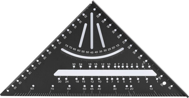 Garosa Aluminium-Lineal, Mehrere Winkel, Hochwertiges Material, Präzise Messungen, Holzbearbeitungslineal, Mit festen Wi...