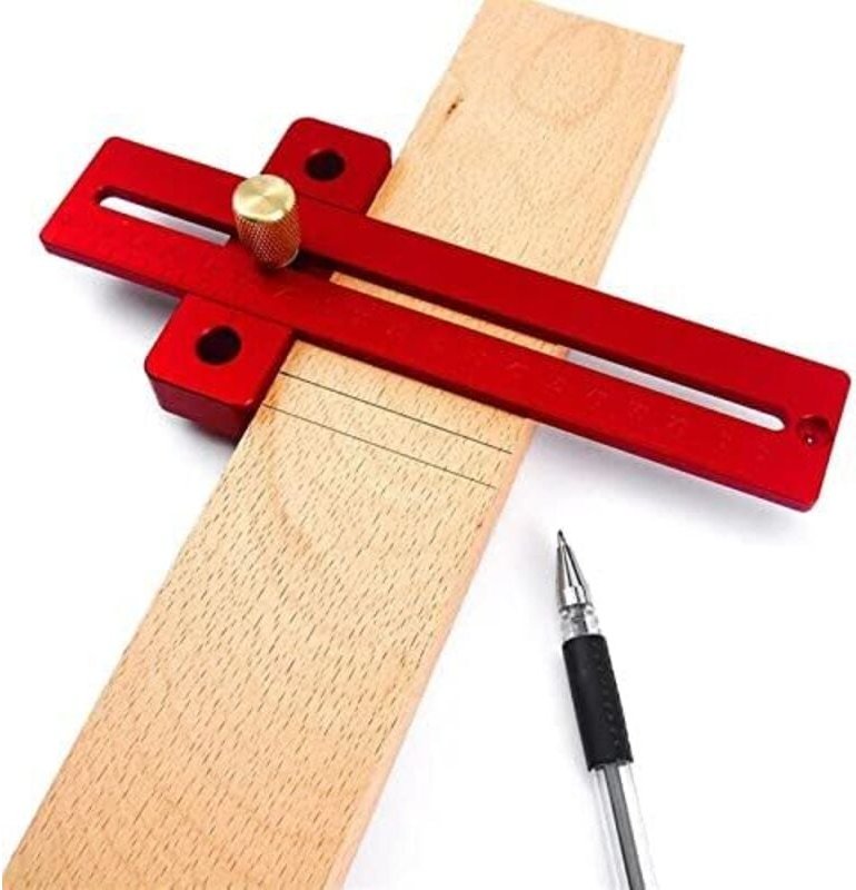 CSPARKV Präzisionswerkzeuge für die Holzbearbeitung, 170/270/370 mm, Lineal aus Legierung, Maßstab, Anreißlineal, Holzbe...