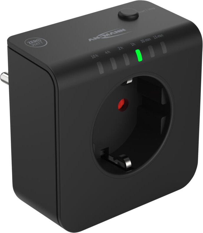 ANSMANN Zeitschaltuhr, Energiespar-Steckdose, schwarz, 3680 W, für Innenbereich