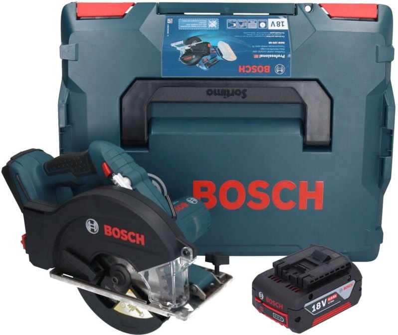 Bosch GKM 18V-50 Professional Akku Metall Handkreissäge 18 V 136 mm Brushless + 1x Akku 4,0 Ah + L-Boxx - ohne Ladegerät