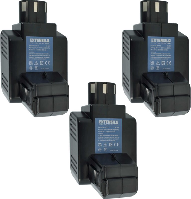 Extensilo - 3x Akku kompatibel mit Hilti te 5 a Werkzeug (4000 mAh, NiMH, 24 v)