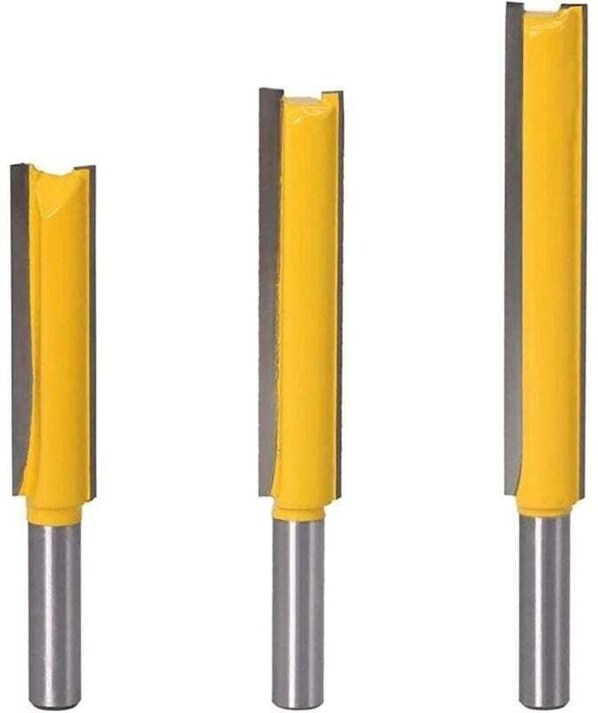 Thumbnail - Schleif- und Nivellierfräser-Set, gerades Spannzangen-Set mit 8-mm-Schaft, Hartmetall-Holzfräser, 3 extra lange gerade F...