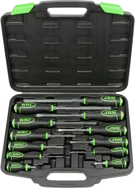 JBM54126 Koffer mit 12 Go-Through-Schraubendrehern mit Magnetspitze