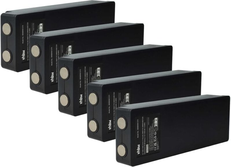 5x Akku Ersatz für Scanreco 16131, 17162, 592, 1026, 13445 für Industrie-Funkfernsteuerung Fernbedienung (1500 mAh, 7,2 ...
