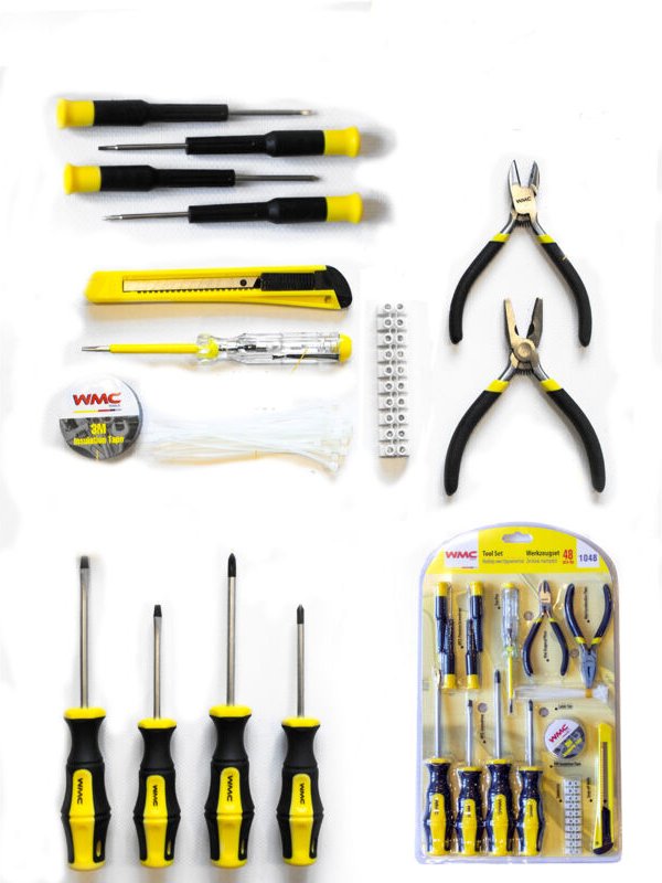 48-teiliges Werkzeugset: Schraubendreher, Zangen und Kombizangen