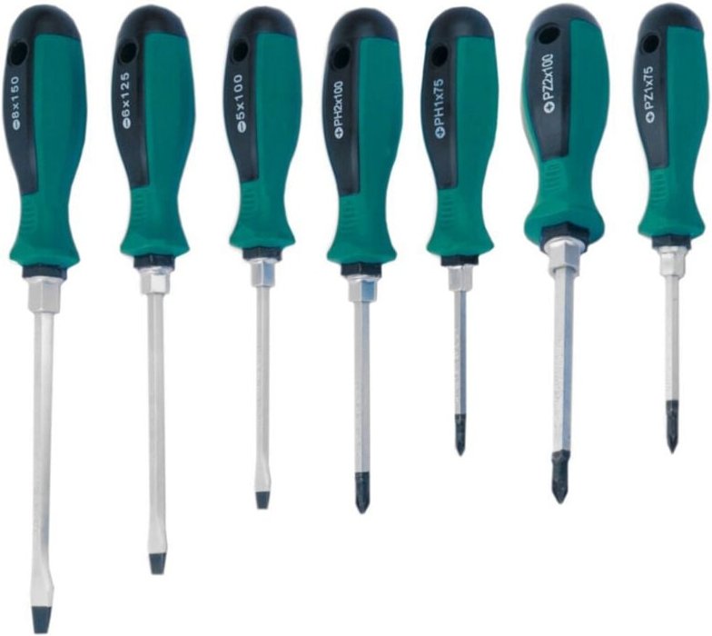 Trade Shop Traesio - Trade Shop - kit set 7 cacciaviti cacciavite impatente battroce tax mit cr-v-manic -