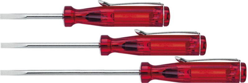 Wiha Kleinschraubendreher Schlitz transparent-rot, mit Ansteckclip 3,0 mm x 40 mm (01537)