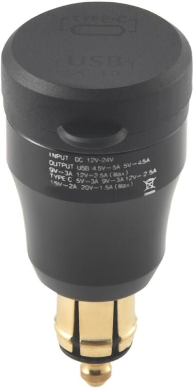 Tlily - Motorrad Wasserdicht SchnellladegeräT mit usb Typ c Anschluss 12V / 24V Qc3.0 Netzteil Din Steckdose für Schwarz
