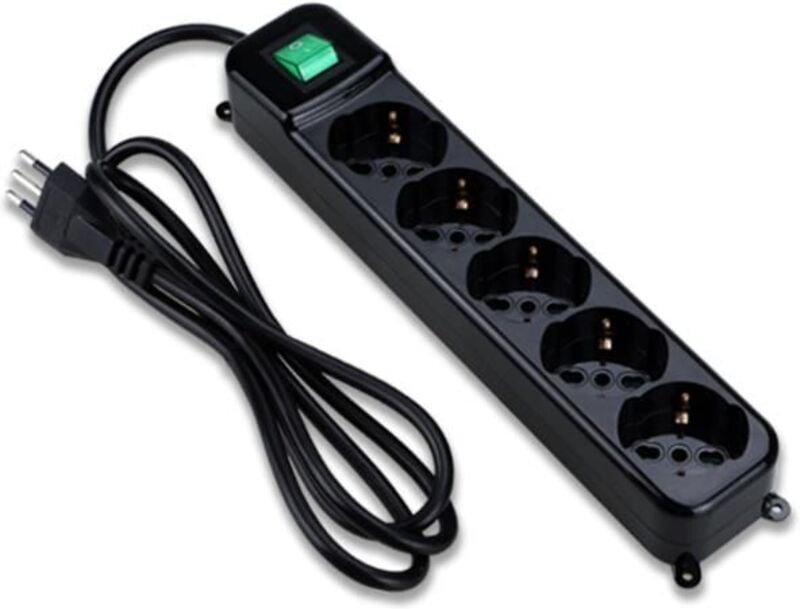 Tecnoware FMP5IIG Verlängerungskabel 1,5 m 5 AC-Ausgänge Drinnen Schwarz, Grün