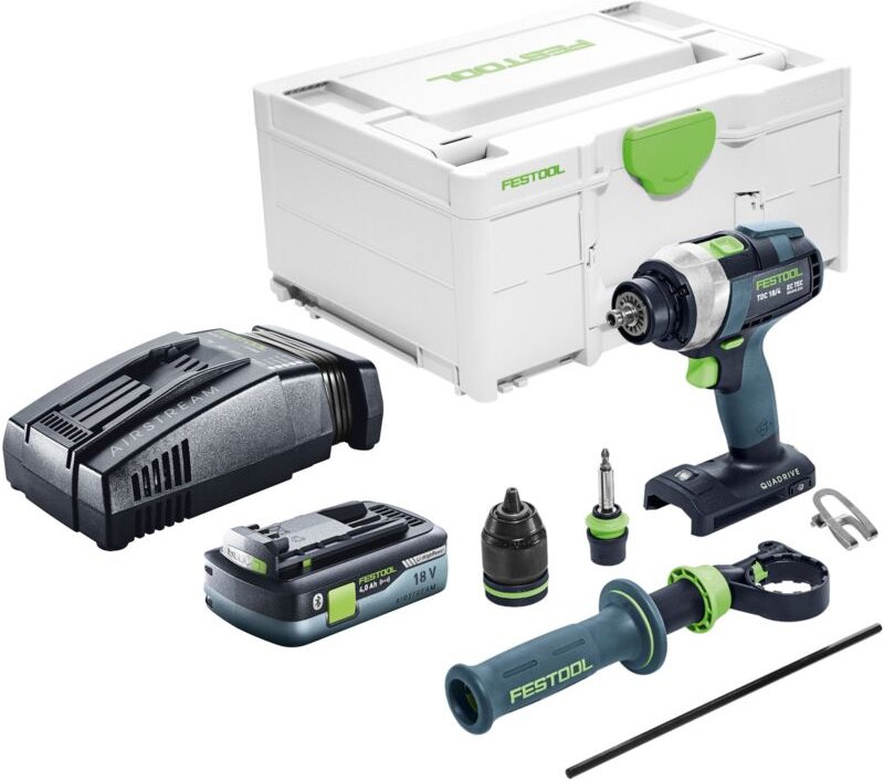 Festool TDC 18/4 I-Basic Akku Bohrschrauber 18 V 75 Nm Brushless + 1x Akku 4,0 Ah + Schnellladegerät + Systainer