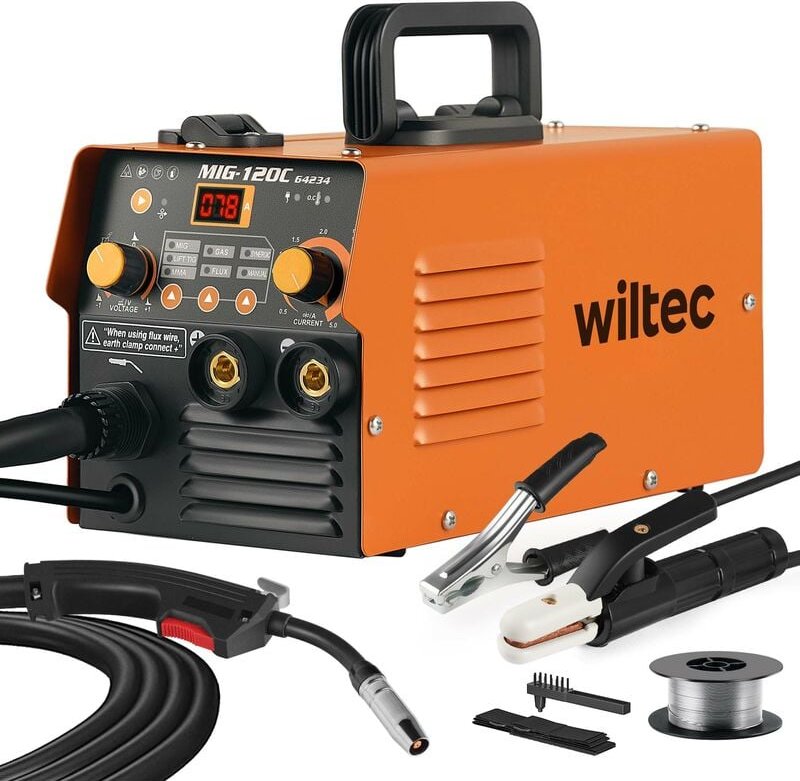 Igbt Schweißgerät mit digitales Anzeige 120A, Schweissgerät für mig, MMA/E-Hand, Flux/Fülldraht WIG/TIG-Schweißen fcaw -...