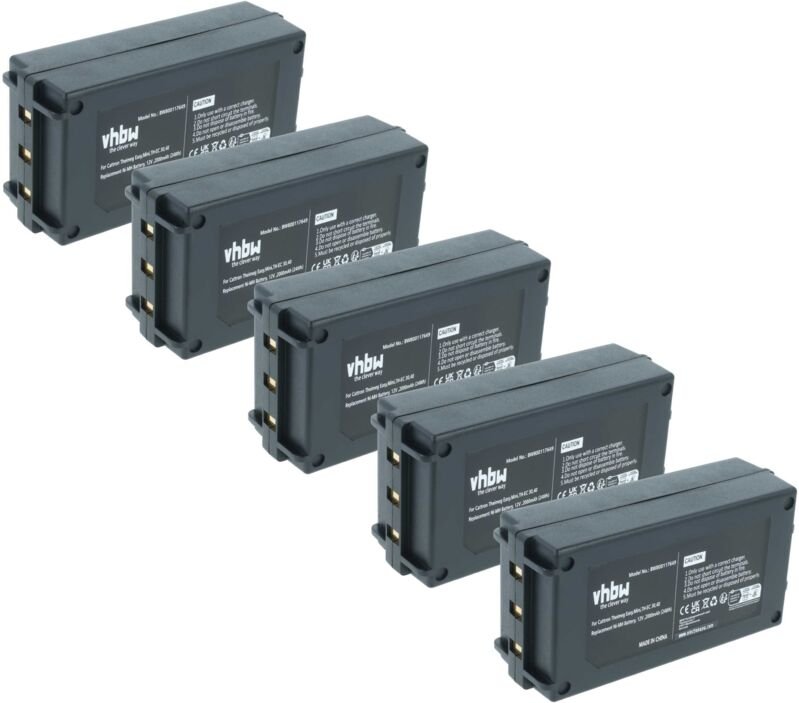 vhbw 5x Akku kompatibel mit Cattron-Theimeg TH-EC 40, TH-EC 30 Industrie-Funkfernsteuerung Fernbedienung (2000 mAh, 12 V...
