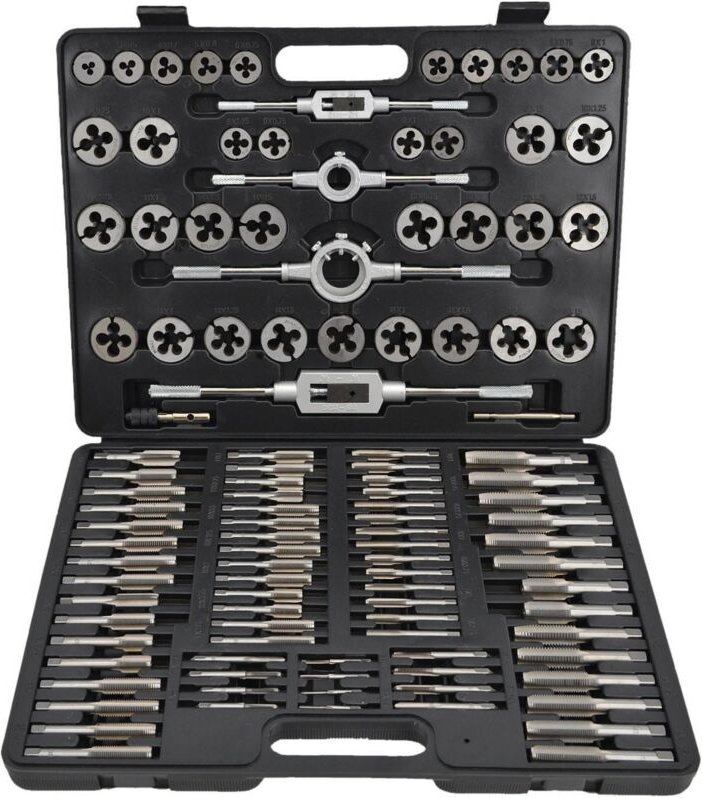ROCKFORCE Gewindeschneid- und Schneideisen-Set, 110-teilig