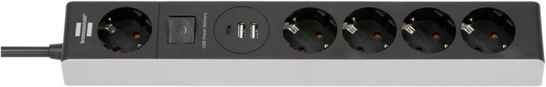 Steckdosenleiste 5-fach mit Power Delivery Typ c und 2 usb 2,4 a, usb zum Schellladen, 1x usb Power Delivery Typ c, 2x u...