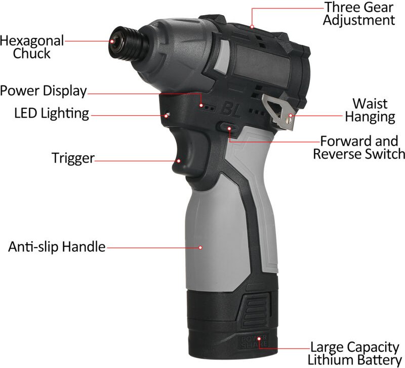 16,8 v bürstenloser Elektroschrauber-Satz, wiederaufladbarer Akku-Elektro-Schraubendreher-Satz mit 3450 U/min Geschwindi...