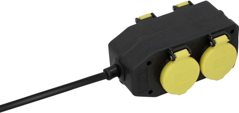 Thumbnail - Unitec Steckdosenleiste 4-fach 5m für Außen, mit Berührungsschutz, schwarz Steckdosenleisten