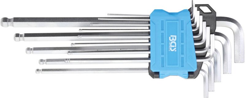 Bgs Technic - bgs Winkelschlüssel-Satz extra lang Zollgrößen Innensechskant/Innensechskant mit Kugelkopf 0.05 Zoll - 3/8...