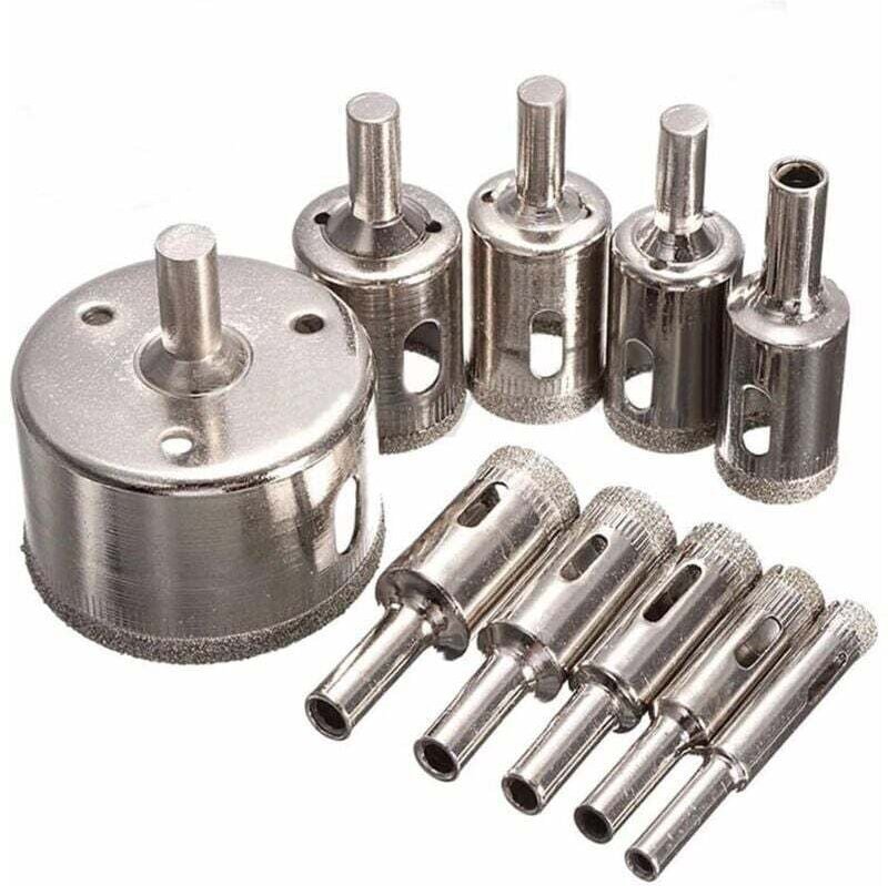 Diamant-Lochsägen-Set zum Schneiden von Glas, Fliesen, Keramik, Marmor (8 mm, 10 mm, 12 mm, 14 mm, 16 mm, 18 mm, 20 mm, ...