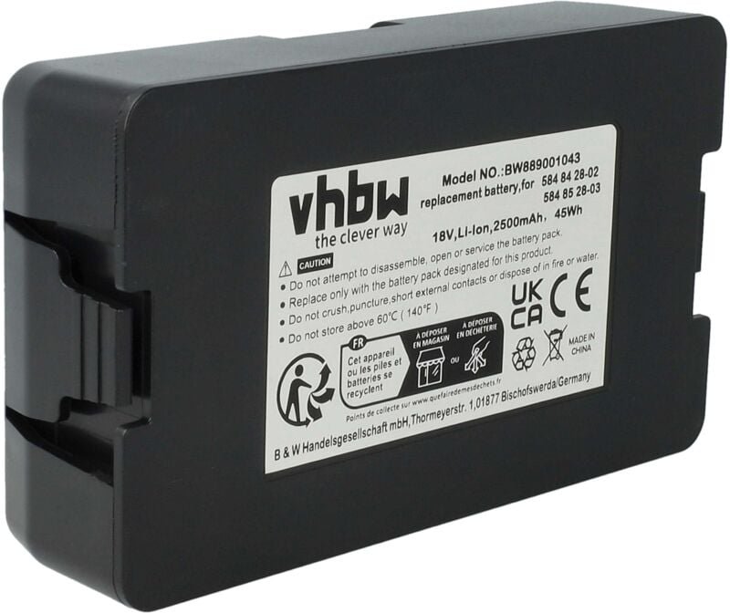 1x Akku kompatibel mit Husqvarna 315 (2020), 315X (2020), 305 (2020), 310 (2020), 115H (2020) Rasenroboter (2500mAh, 18V...