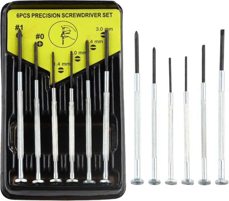 Mini-Schraubendreher, 6-teiliges Schraubendreher-Set, Brillenreparaturset, Präzisions-Schraubendreher-Set, Präzisionswer...