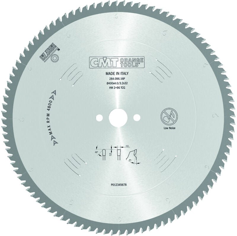 284.092.14P Sägeblatt für Nichteisen-Kunststoff HW 350x3,6/3,0x32 Z84 TCG 6°POS