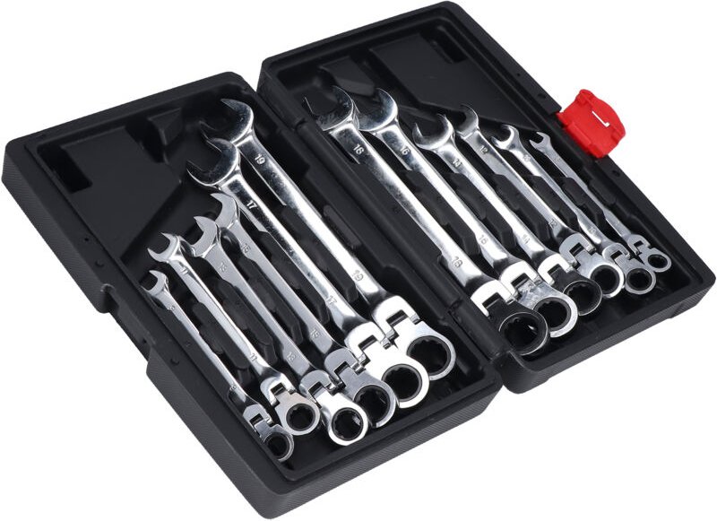 BROLEO Satz von 12 präzisen 72-Zahn-Ratschenschlüsseln - Stahlausführung - Poliert zum Festziehen.