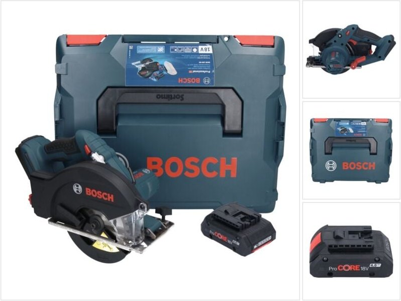 Bosch gkm 18V-50 Professional Akku Metall Handkreissäge 18 v 136 mm Brushless + 1x ProCORE Akku 4,0 Ah + L-Boxx - ohne L...