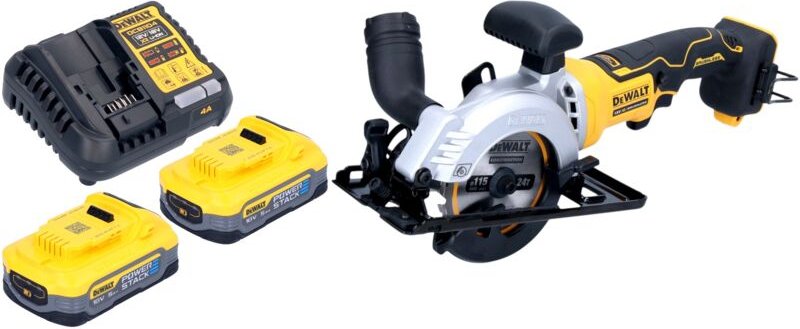 Dcs 571 H2 Akku Handkreissäge 18 v 115 mm Brushless + 2x Powerstack Akku 5,0 Ah + Ladegerät - Dewalt
