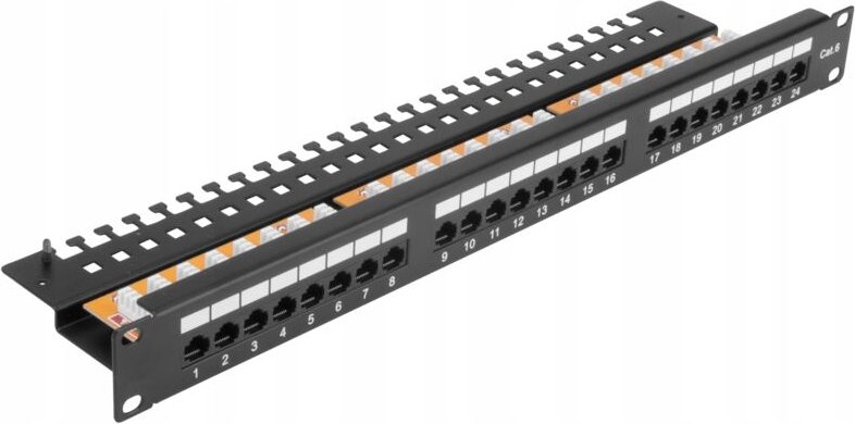 Patch Panel 1u Cat6 Utp 24 Ports Mit Festem Basis