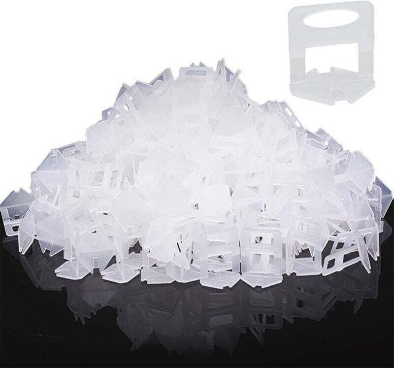 Packung mit 400 Nivellierstreifen zur Unterstützung beim Fliesenlegen, 3 mm Fugenbreite, Fliesenhöhe 6-15 mm, Fliesenniv...