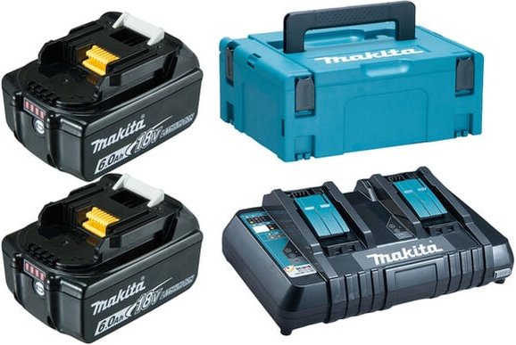 Pack 2 Batterien BL1860B DC18RD Makpac Makita 198077-8