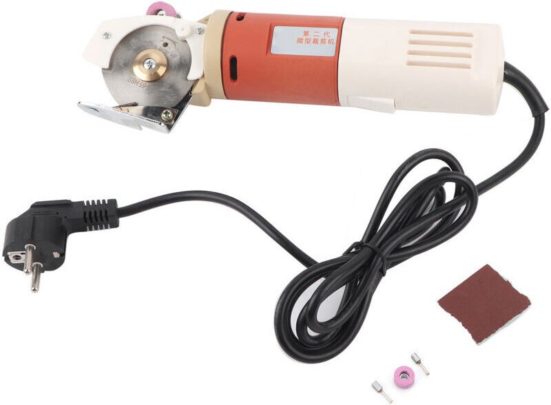 Elektrischer Rundstoffschneider, 65 mm Hochgeschwindigkeits-Stoffschneidemaschine für Baumwolle, Leder, Frottee, Spitze ...