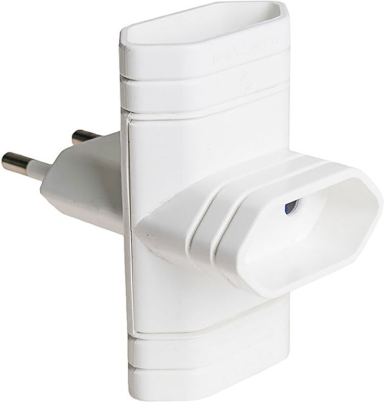 3-fach Stecker 10A 250V 4mm 2300W weiß Solera 6009