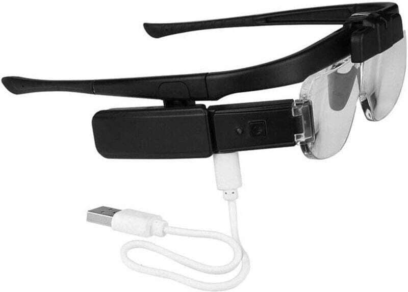 Lupenbrille, Stirnband, wiederaufladbar über usb, freihändige Lupe, LED-Licht, 6 einstellbare Linsen, 1,5-fach, 2,0-fach...