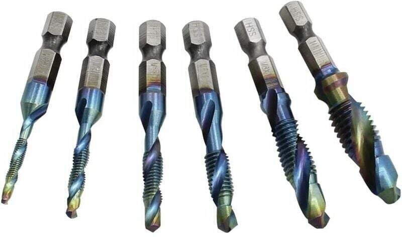 AIDUCHO Dt-6s, 6 Stück metrische Gewindebohrer, 6-Punkt-Winkelgewindebohrer M3, M4, M5, M6, M8, M10, Handwerkzeuge für W...