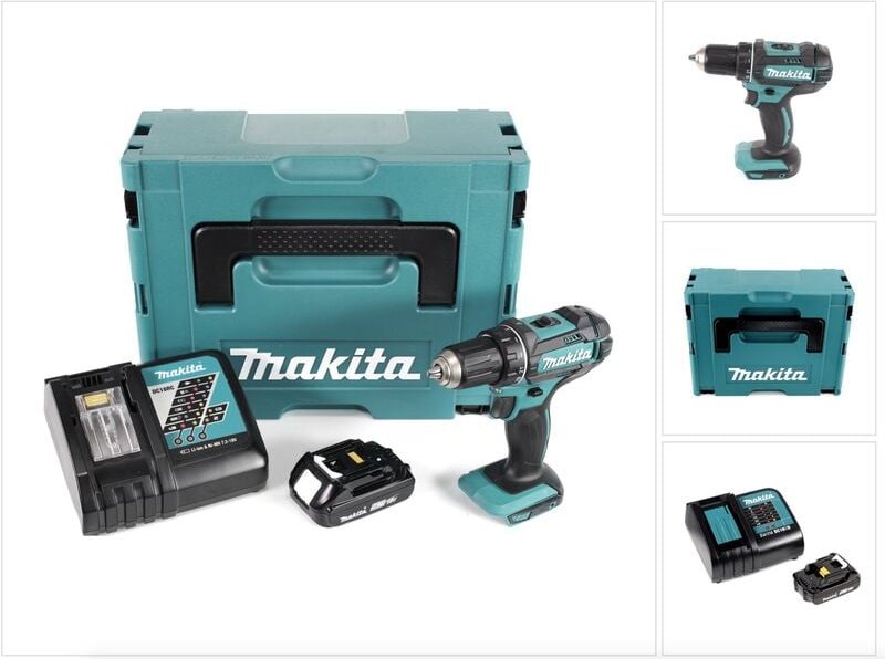 Makita DDF 482 RA1J Akku Bohrschrauber 18 V 62 Nm + 1x Akku 2,0 Ah + Ladegerät + Makpac
