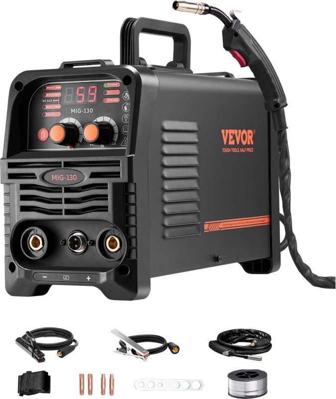 Thumbnail - MIG-Schweißgerät, 130 a synergetische MIG-Schweißmaschine, 3-in-1-Flusskern-MIG/MMA/Lift-TIG-Mehrprozess-Schweißer, Weld...