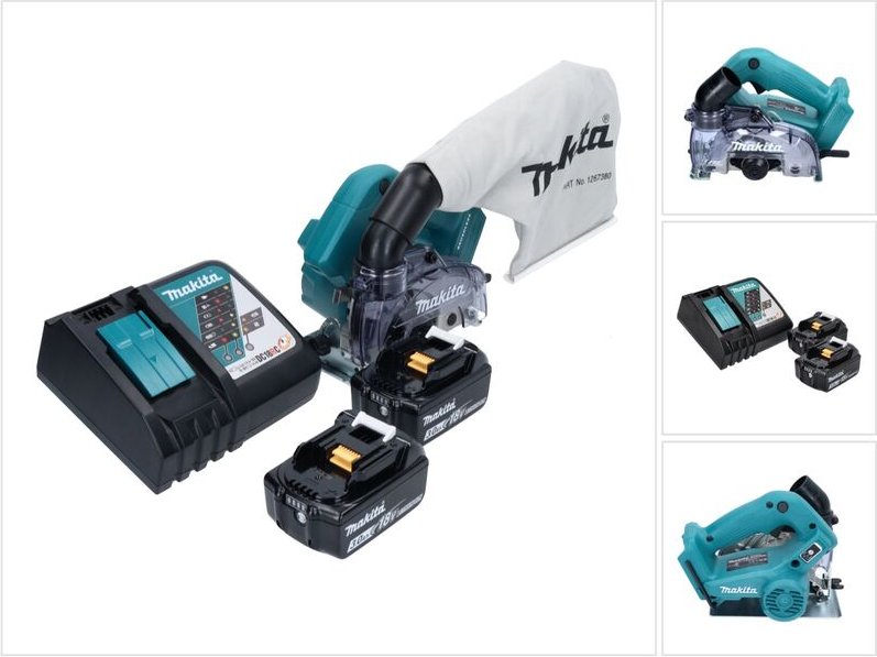 Makita - dcc 500 rf Akku Diamantschneider 18 v 125 mm Brushless + 2x Akku 3,0 Ah + Ladegerät