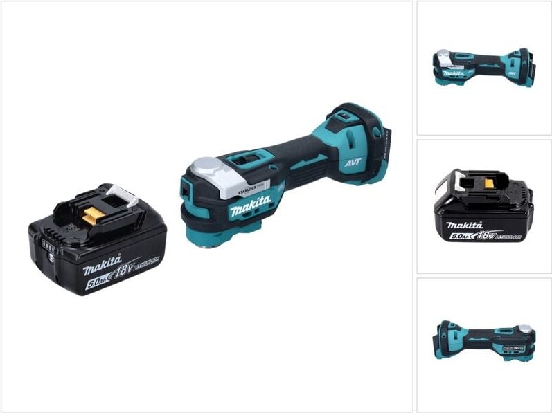 Dtm 52 T1 Akku Multifunktionswerkzeug 18 v Starlock Max Brushless + 1x Akku 5,0 Ah - ohne Ladegerät - Makita