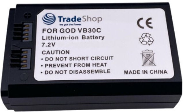 Trade-shop - Li-Ion Akku 7,2V / 3400mAh mit Typ-C Schnittstelle kompatibel mit Godox AD100 Pro, MF-R76, Ring 72, VC26 / ...
