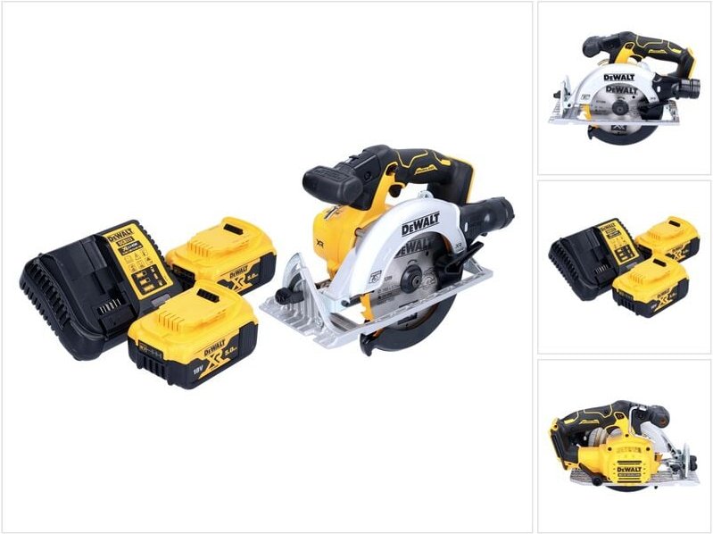 Dcs 565 P2 Akku Handkreissäge 18 v 165 mm Brushless + 2x Akku 5,0 Ah + Ladegerät - Dewalt