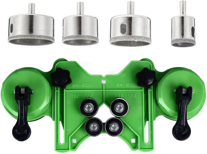 Lochsägen-Führungshilfe für Fliesen, Lochsägen-Bohrschablone aus Kunststoff, präzise, fest angebracht, universell mit 2 ...