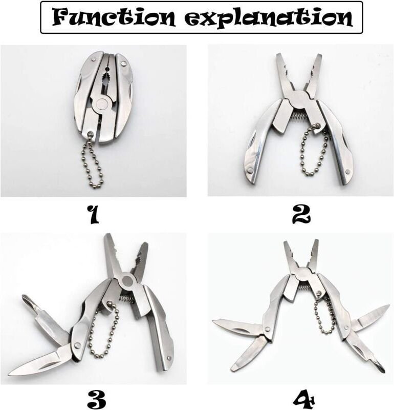 Multifunktionszangen-Set, multifunktionales Taschenwerkzeug mit schwarzem Lederetui, Multifunktionszange für Camping, An...