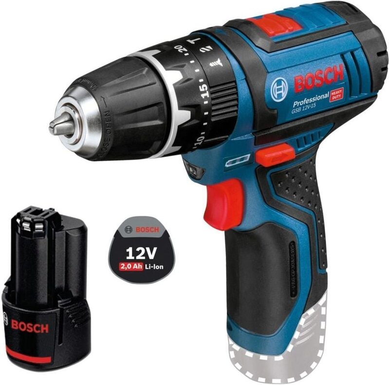 Bosch Akku-Schlagbohrschrauber GSB 12V-15 / 1x 2,0 Ah Akku