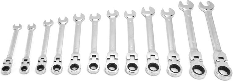 Ejoyous Ratschenschlüsselsatz, 12-teilig 8-19 mm, Kombinationsschlüsselsatz, metrischer flexibler Kopfschlüssel, Kombina...