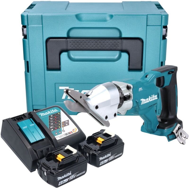 Makita DJS 800 RGJ Akku Faserzementschere 18 V Brushless + 2x Akku 6,0 Ah + Ladegerät + Makpac