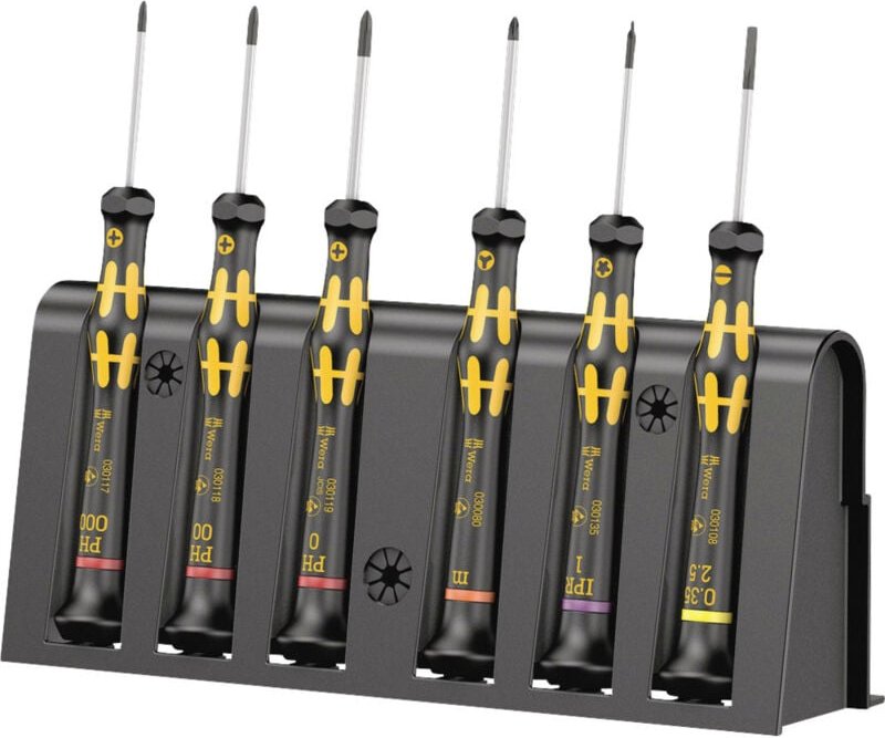 1550/6 esd esd Schraubendreher-Set 6teilig Schlitz, Kreuzschlitz Phillips, torx Plus, Microstix - Wera