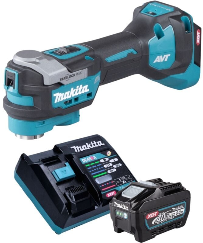 Makita TM 001 GT101 Akku Multifunktionswerkzeug 40 V max. Starlock Max Brushless + 1x Akku 5,0 Ah + Ladegerät