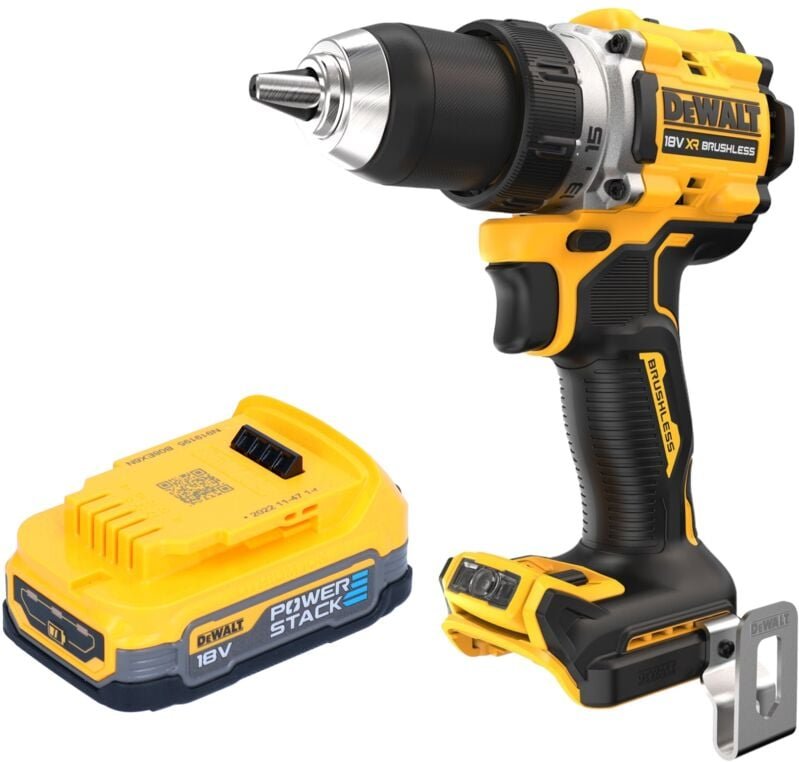 DeWalt DCD 800 N Akku Bohrschrauber 18 V 90 Nm Brushless + 1x Powerstack Akku 1,7 Ah - ohne Ladegerät